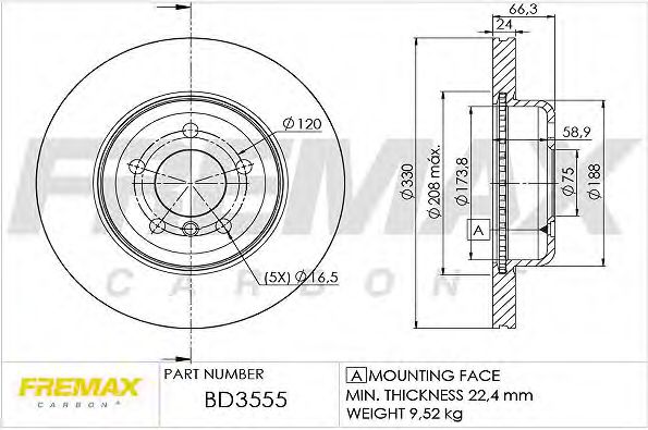 FREMAX BD3555 Тормозные диски FREMAX для BMW