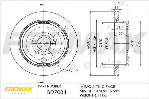 FREMAX BD7084 Тормозные диски FREMAX для SUBARU