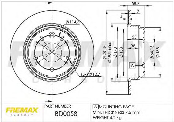 FREMAX BD0058 Тормозные диски FREMAX для HONDA