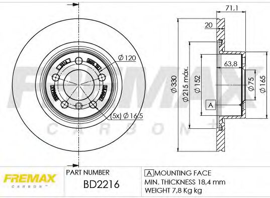 FREMAX BD2216 Тормозные диски FREMAX для BMW