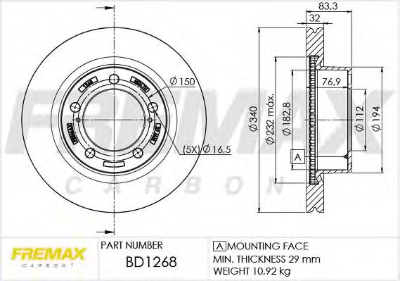 FREMAX BD1268 Тормозные диски FREMAX для TOYOTA