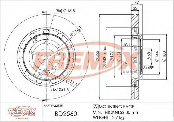 FREMAX BD2560 Тормозные диски для FORD USA