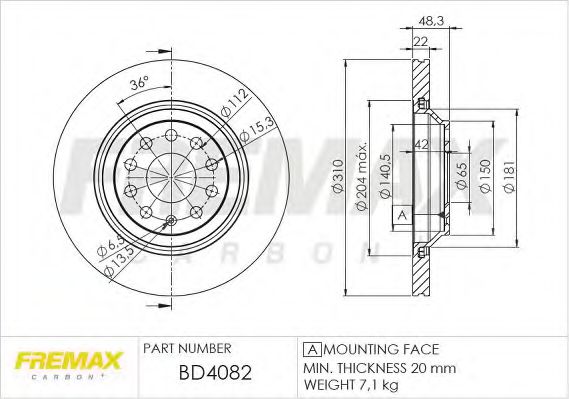 FREMAX BD4082 Тормозные диски FREMAX для SEAT