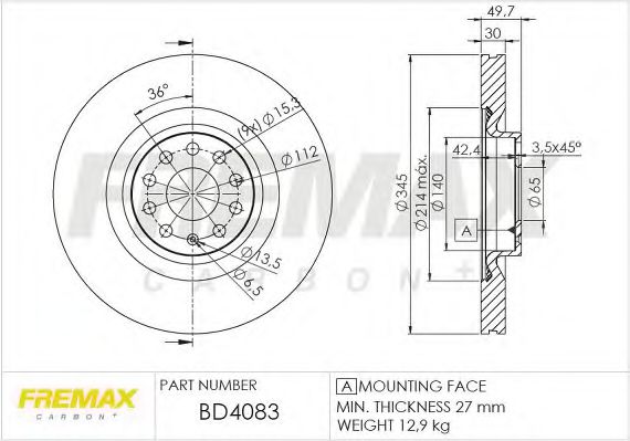 FREMAX BD4083 Тормозные диски FREMAX для SEAT