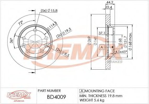 FREMAX BD4009 Тормозные диски для DACIA