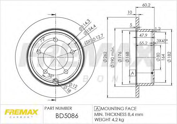 FREMAX BD5086 Тормозные диски FREMAX для CHRYSLER
