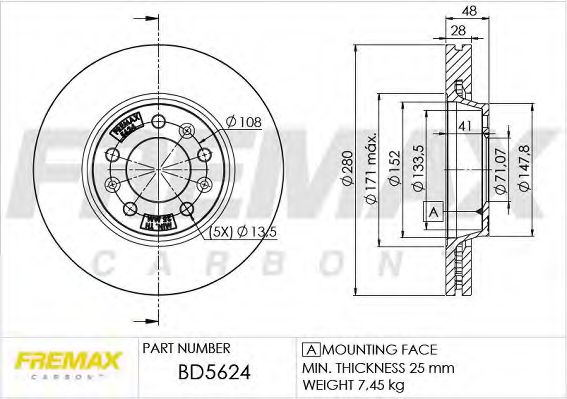 FREMAX BD5624 Тормозные диски FREMAX для FIAT