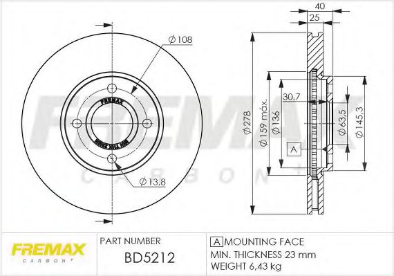 FREMAX BD5212 Тормозные диски для FORD USA