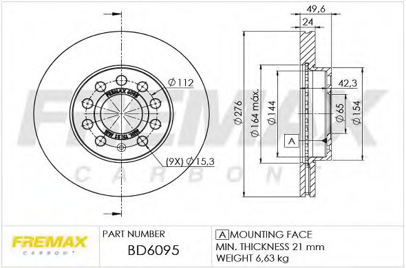 FREMAX BD6095 Тормозные диски FREMAX для SEAT