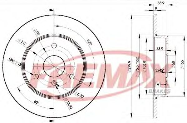 FREMAX BD4341 Тормозные диски для SMART ROADSTER