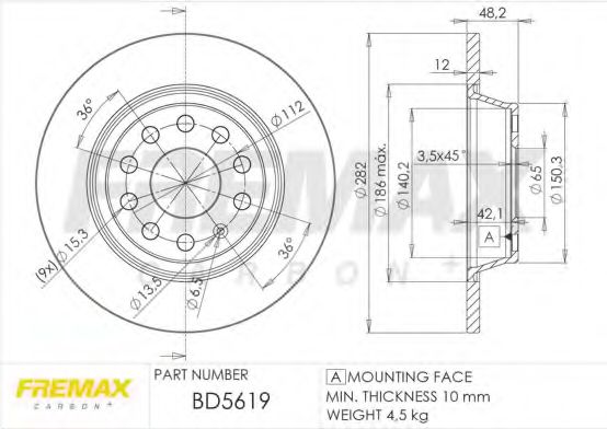 FREMAX BD5619 Тормозные диски FREMAX для SKODA