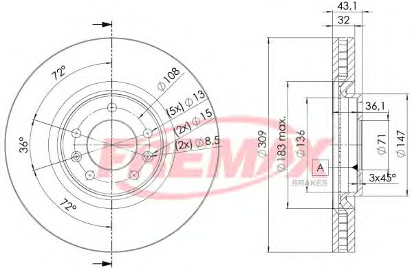 FREMAX BD4687 Тормозные диски FREMAX для PEUGEOT