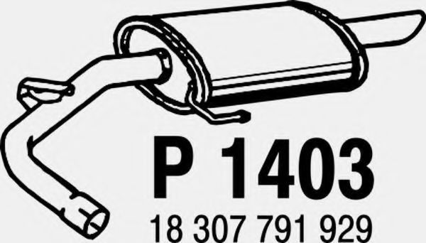 FENNO P1403 Глушитель выхлопных газов для BMW 1