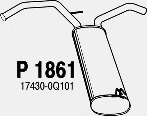 FENNO P1861 Глушитель выхлопных газов для TOYOTA