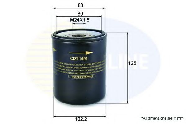 COMLINE CIZ11491 Масляный фильтр для SUZUKI SIDEKICK