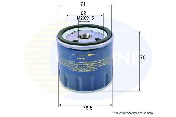 COMLINE EOF039 Масляный фильтр для FIAT PANDA VAN (169)
