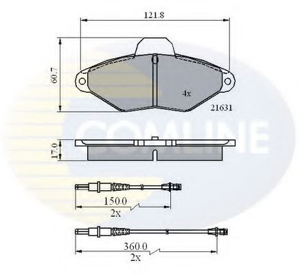 COMLINE CBP2568 Тормозные колодки для CITROËN XANTIA