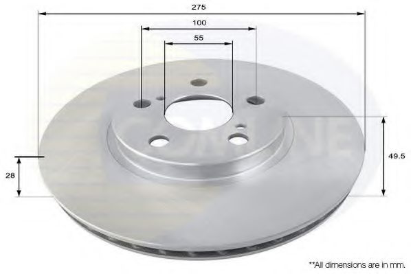 COMLINE ADC0154V Тормозные диски для TOYOTA AVENSIS
