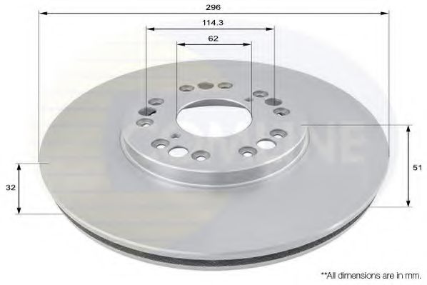 COMLINE ADC0162V Тормозные диски для TOYOTA ARISTO
