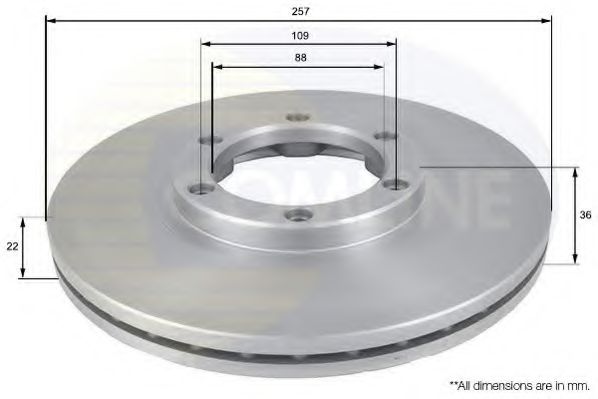 COMLINE ADC0702V Тормозные диски для ISUZU