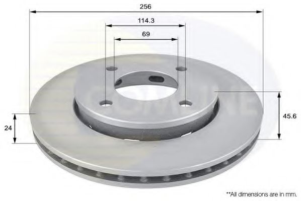 COMLINE ADC0374V Тормозные диски для SMART