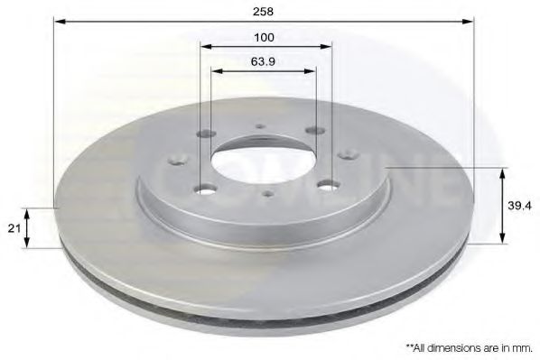 COMLINE ADC0557V Тормозные диски для HONDA