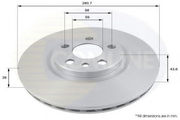 COMLINE ADC1522V Тормозные диски для FIAT