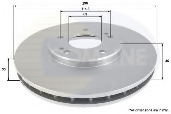 COMLINE ADC0377V Тормозные диски для MITSUBISHI 3000GT