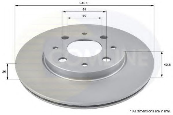 COMLINE ADC1821V Тормозные диски для FIAT