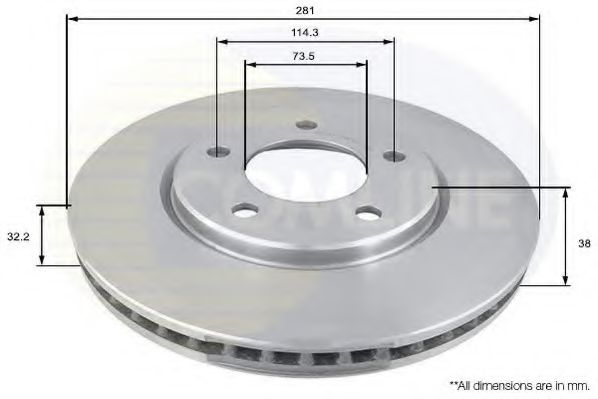 COMLINE ADC2304V Тормозные диски для DODGE CARAVAN