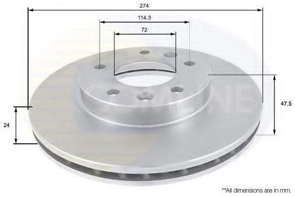 COMLINE ADC1018V Тормозные диски для KIA