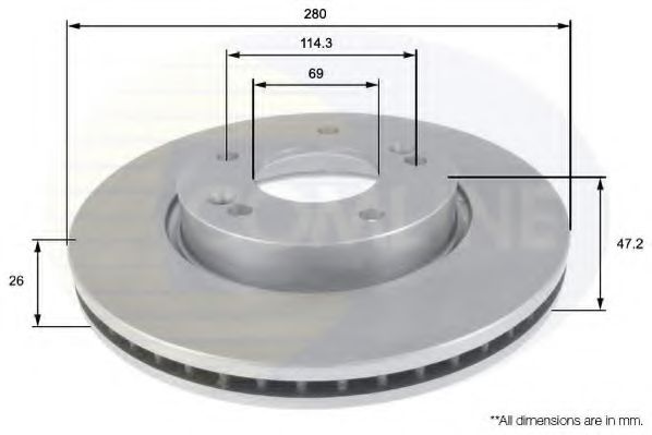 COMLINE ADC1098V Тормозные диски для KIA PRO CEED