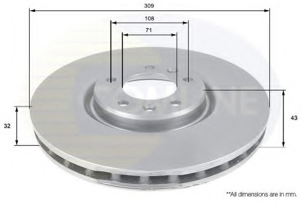 COMLINE ADC1548V Тормозные диски COMLINE для PEUGEOT
