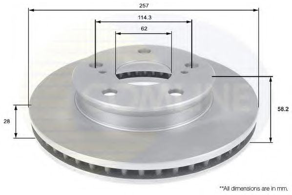 COMLINE ADC2504V Тормозные диски для TOYOTA HILUX