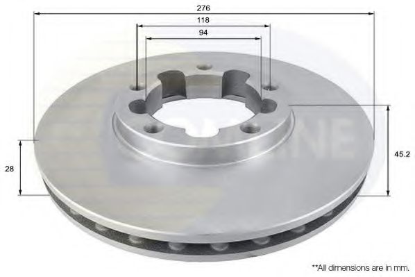 COMLINE ADC0280V Тормозные диски для NISSAN