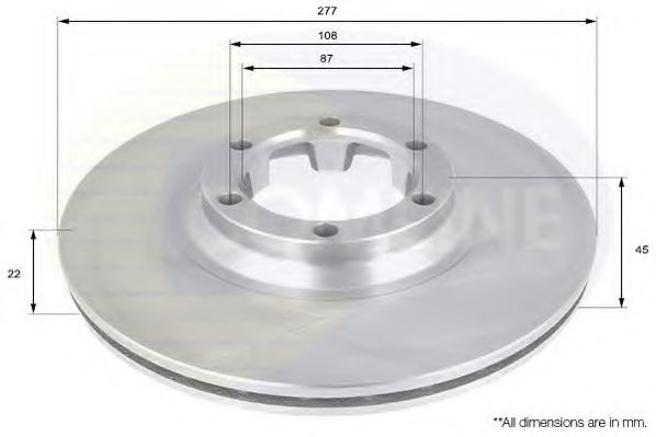COMLINE ADC0307V Тормозные диски для HYUNDAI GALLOPER