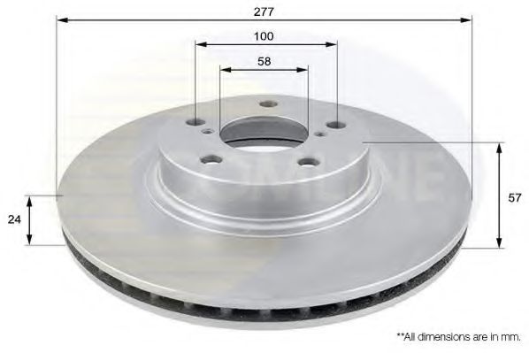 COMLINE ADC0811V Тормозные диски для SUBARU IMPREZA
