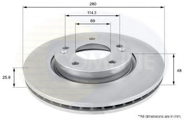 COMLINE ADC1041V Тормозные диски для HYUNDAI TUCSON