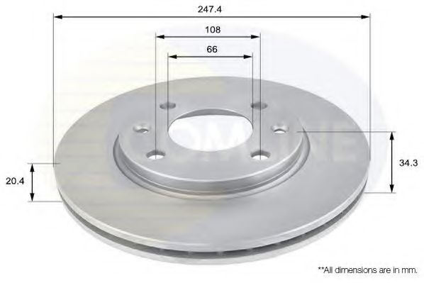 COMLINE ADC1506V Тормозные диски для PEUGEOT