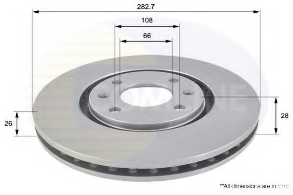 COMLINE ADC1509V Тормозные диски для CITROEN