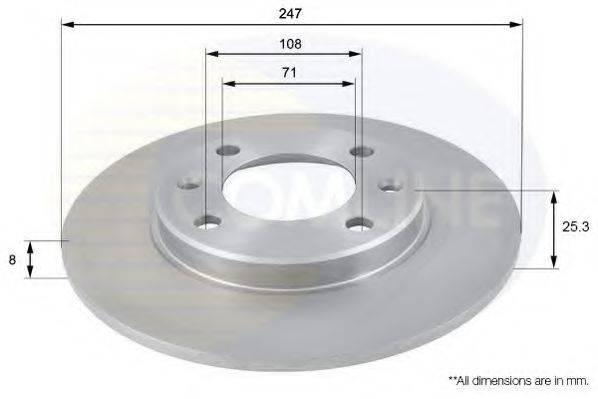 COMLINE ADC1512 Тормозные диски для FIAT
