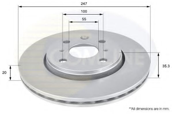 COMLINE ADC1561V Тормозные диски для TOYOTA