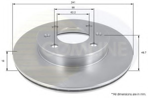 COMLINE ADC1055V Тормозные диски для HYUNDAI I10