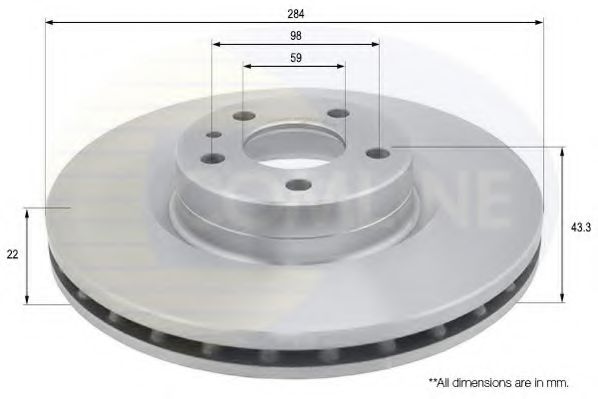 COMLINE ADC1848V Тормозные диски COMLINE для FIAT