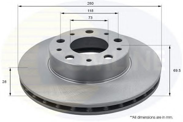 COMLINE ADC1571V Тормозные диски для FIAT