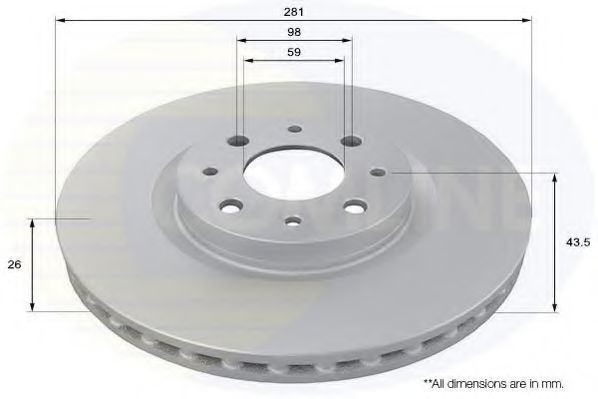 COMLINE ADC1814V Тормозные диски для FIAT BRAVO 2