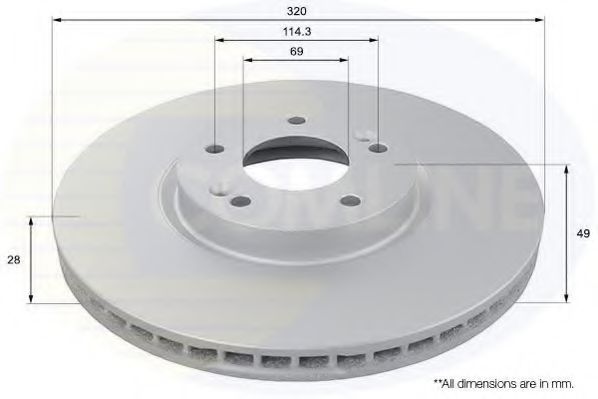 COMLINE ADC1096V Тормозные диски для HYUNDAI GRAND SANTA FE