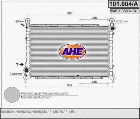 AHE 101004A Радиатор охлаждения двигателя AHE 