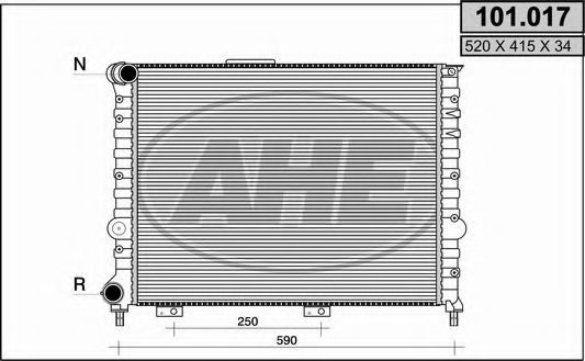 AHE 101017 Радиатор охлаждения двигателя для ALFA ROMEO 156