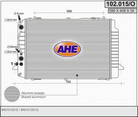 AHE 102015O Крышка радиатора для AUDI CABRIOLET